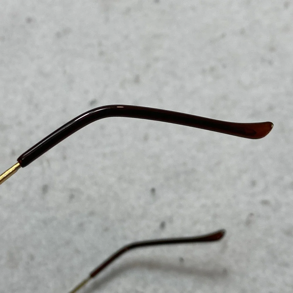 JSJ Daffodil Eyeglasses Womens Brown Clear Gold Oval Frames 53-16-135